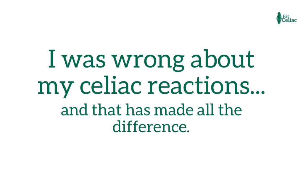 the winding road of scientific discovery 1200 x 675 px 1200 x 675 px-1 - Trusted Resource for Celiac Disease. Quote graphic: 'I was wrong about my celiac reactions... and that has made all the difference.' with the Fat Celiac logo in the top-right corner.